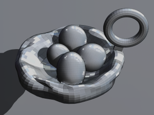 A nest with its eggs for your keychain 3D Принт Модель