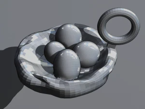 A nest with its eggs for your keychain 3D Print Model