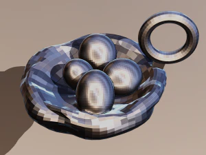 A nest with its eggs for your keychain 3D Print Model