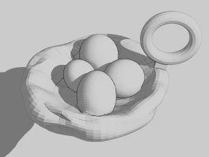 A nest with its eggs for your keychain 3D Print Model