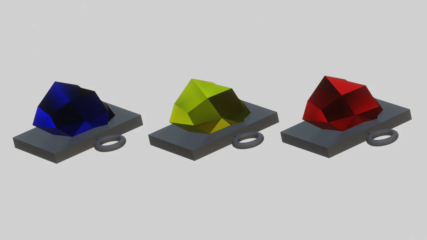 A nice gemstone for your keychain 3D Print Model .c4d .max .obj .3ds .fbx .stl .blend 