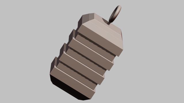 A beehive in the cubical style for your keychain 3D 打印模型 .c4d .max .obj .3ds .fbx .stl .blend 