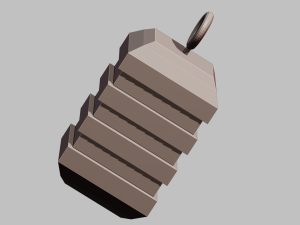 A beehive in the cubical style for your keychain 3D Print Models