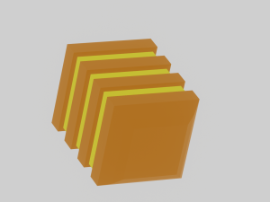 A beehive in the cubical style for your keychain 3D 打印模型