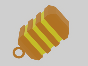 A beehive in the cubical style for your keychain 3D 打印模型