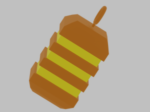 A beehive in the cubical style for your keychain 3D 打印模型