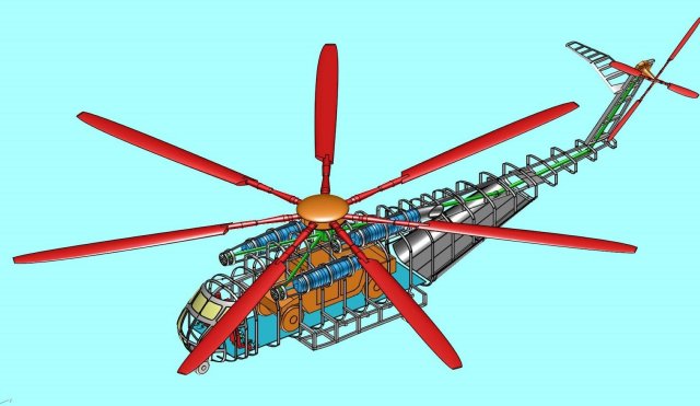 Sikorsky CH-53 Super Heavy Lift Helicopter 3D Модель .c4d .max .obj .3ds .fbx .stl .blend 