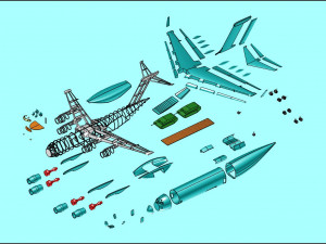 C-17 Solid Assembly Model 3D मॉडल