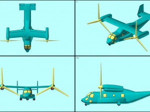 V-22 Osprey Solid Assembly Model 3D Model