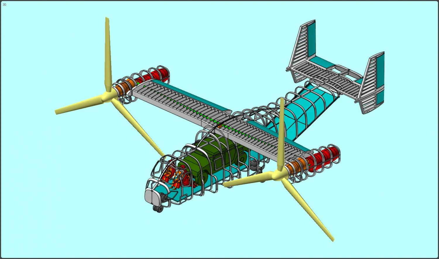 V-22 Osprey Solid Assembly Model 3D Model .c4d .max .obj .3ds .fbx .stl .blend 