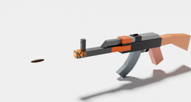 AKM low-poly model 3D Model .c4d .max .obj .3ds .fbx .stl .blend 
