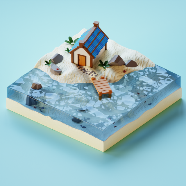Nice Island 3D Model .c4d .max .obj .3ds .fbx .stl .blend 