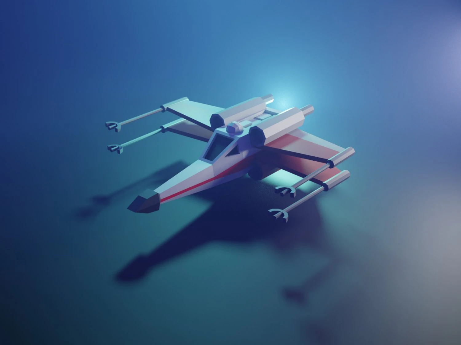 StarWars Fighter 3D Model .c4d .max .obj .3ds .fbx .stl .blend 