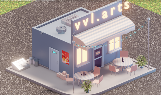 Cafe 3D Model .c4d .max .obj .3ds .fbx .stl .blend
