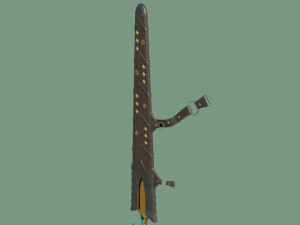 Fantasy Sword Game Ready PBR Unity UE Arnold V-Ray Textures Included Model 3D