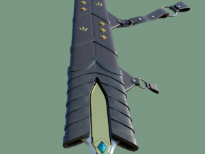Fantasy Sword Game Ready PBR Unity UE Arnold V-Ray Textures Included Model 3D