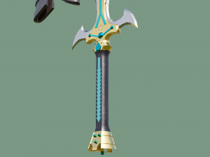 Fantasy Sword Game Ready PBR Unity UE Arnold V-Ray Textures Included Model 3D