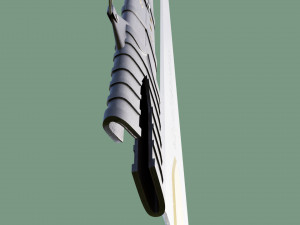 Fantasy Sword Game Ready PBR Unity UE Arnold V-Ray Textures Included Model 3D