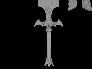 Fantasy Sword Game Ready PBR Unity UE Arnold V-Ray Textures Included Model 3D