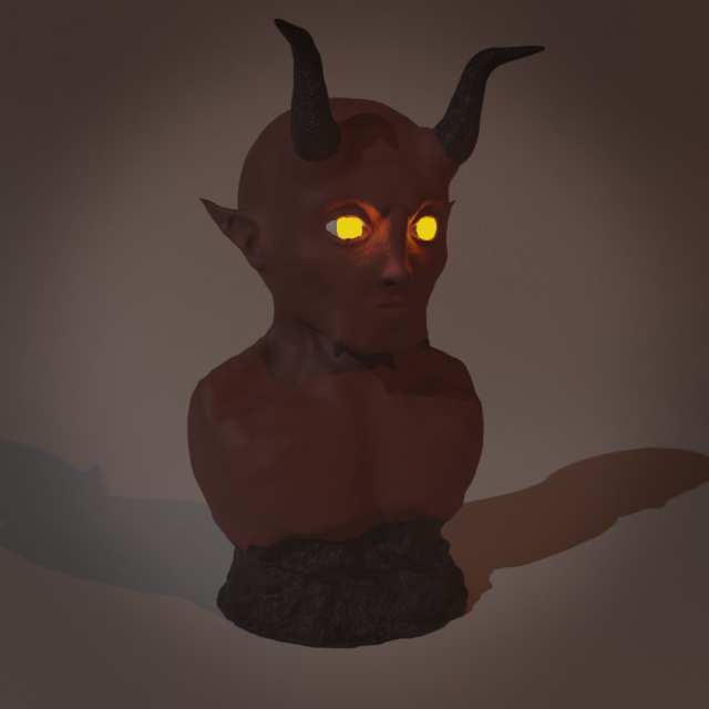Realistic statue of Demon - Ready to Print Modello di stampa 3D .c4d .max .obj .3ds .fbx .stl .blend 