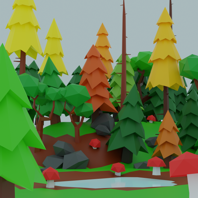 Complete pack of nature assets - low poly 3D 모델 .c4d .max .obj .3ds .fbx .stl .blend 