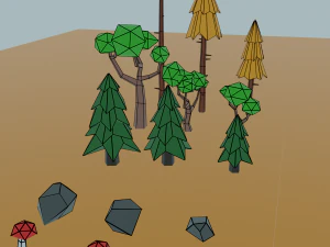 Complete pack of nature assets - low poly 3D Model