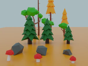 Complete pack of nature assets - low poly 3D Model