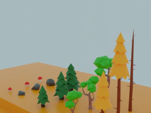 Complete pack of nature assets - low poly 3D Model