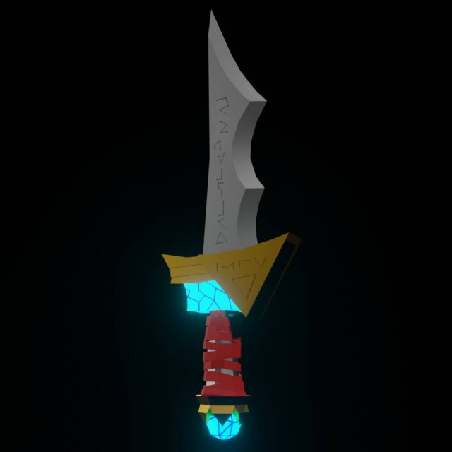 Fantasy Sword 3D Model .c4d .max .obj .3ds .fbx .stl .blend 