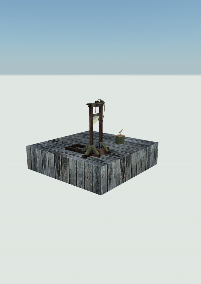 The guillotine and the block Modèle 3D .c4d .max .obj .3ds .fbx .stl .blend 
