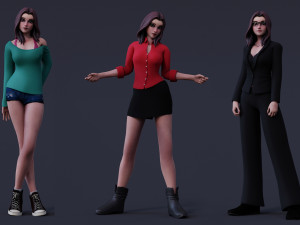Angela Cartoon Rig 3D 모델