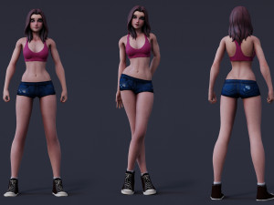 Angela Cartoon Rig 3D 모델