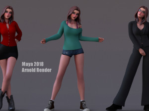 Angela Cartoon Rig 3D 모델