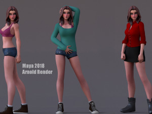 Angela Cartoon Rig 3D 모델