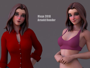 Angela Cartoon Rig 3D 모델
