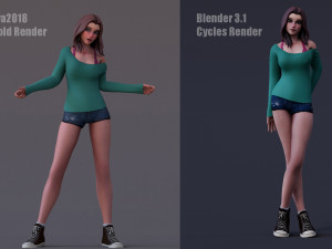Angela Cartoon Rig 3D 모델