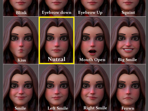 Angela Cartoon Rig 3D 모델
