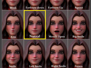 Angela Cartoon Rig 3D Model