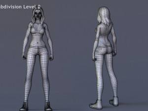 Angela Cartoon Rig 3D 모델