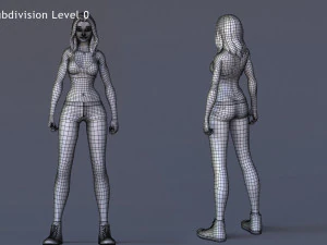 Angela Cartoon Rig 3D Model