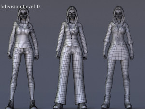 Angela Cartoon Rig 3D 모델