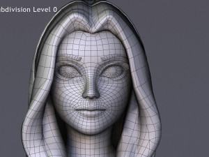 Angela Cartoon Rig 3D 모델