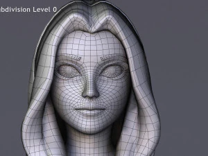 Angela Cartoon Rig 3D Model