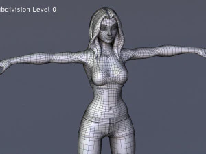 Angela Cartoon Rig 3D Model