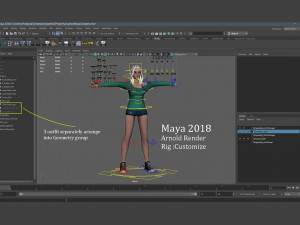 Angela Cartoon Rig 3D 모델