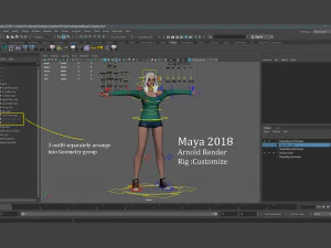 Angela Cartoon Rig 3D Model