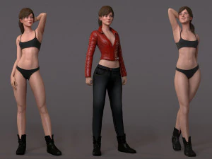 Female Base Rig with Outfit 3D Model