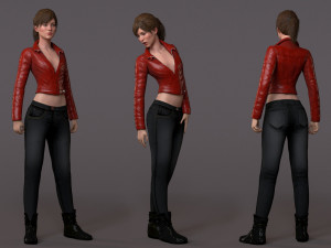 Female Base Rig with Outfit 3D-Modell