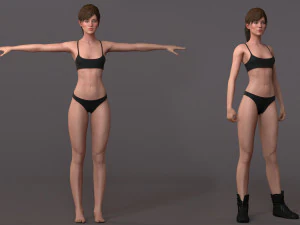 Female Base Rig with Outfit 3D Model