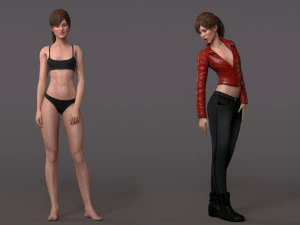 Female Base Rig with Outfit 3D Model